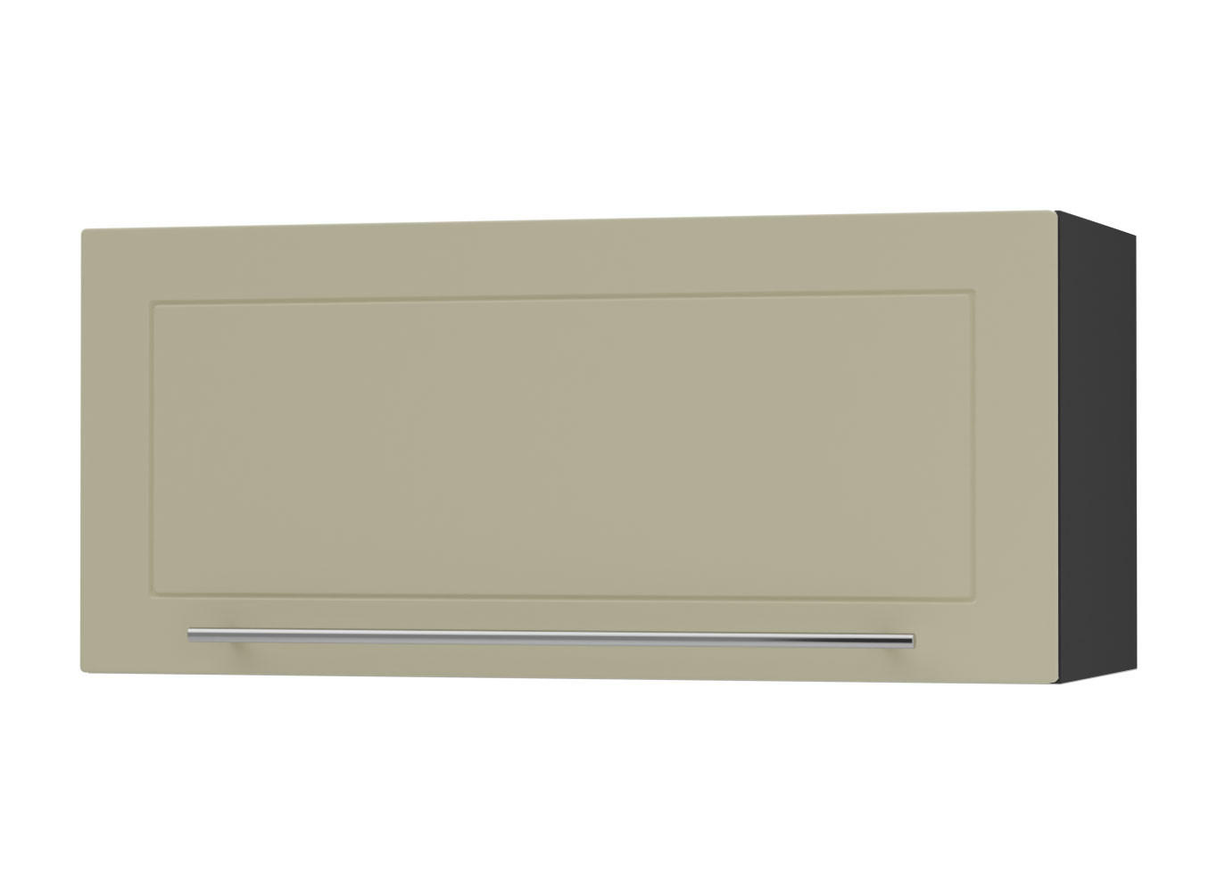 KLAPPHÄNGESCHRANK Kvantum W4B/80-AV Vanille Matt / Schwarz Matt 80 / 32,5 / 36cm - Creme/Schwarz, Holz/Holzwerkstoff (80/36/32.5cm) - Feldmann-Wohnen
