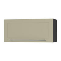KLAPPHÄNGESCHRANK Kvantum W4B/80-AV Vanille Matt / Schwarz Matt 80 / 32,5 / 36cm - Creme/Schwarz, Holz/Holzwerkstoff (80/36/32.5cm) - Feldmann-Wohnen