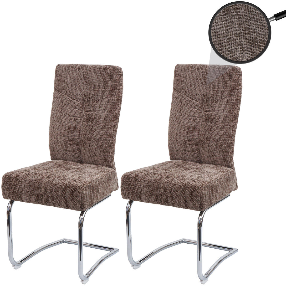 ESSZIMMERSTUHL Braun 2er-Set - Braun, Textil (46/105/60cm) - MCW