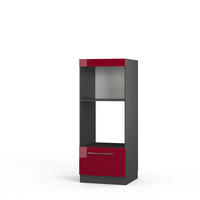 MIKROWELLENSCHRANK Fame-Line Bordeaux Hochglanz 60 cm offen - Bordeaux/Anthrazit, Holzwerkstoff (60/153.6/58.1cm) - Vicco