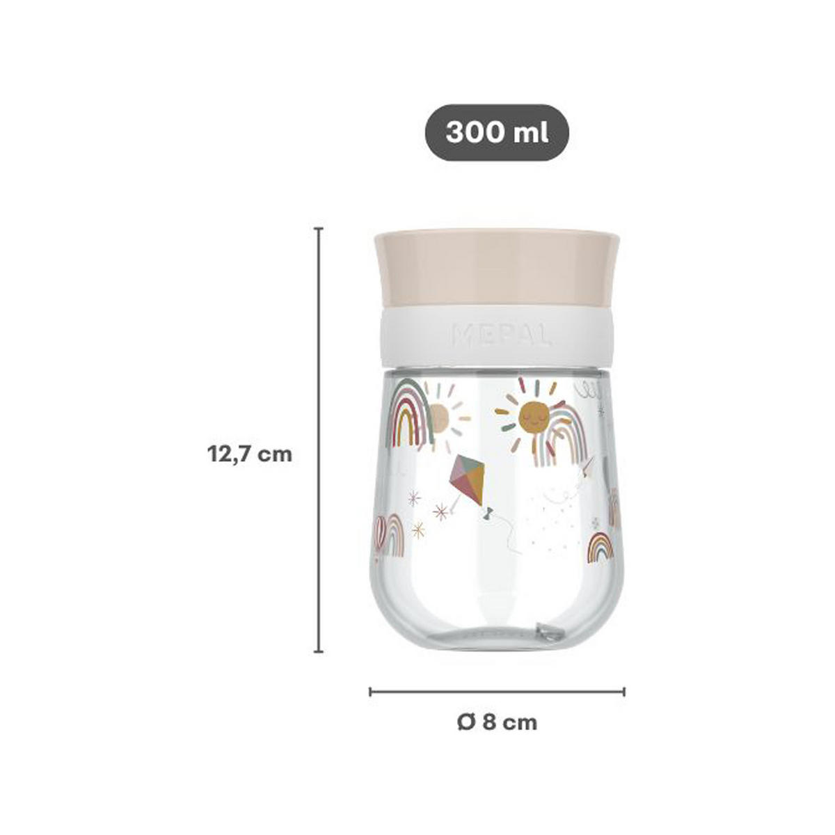 360° TRINKLERNBECHER Mio (2025) Forest Friends 300 ml - Weiß/Hellblau, Kunststoff (0.3L) - Mepal
