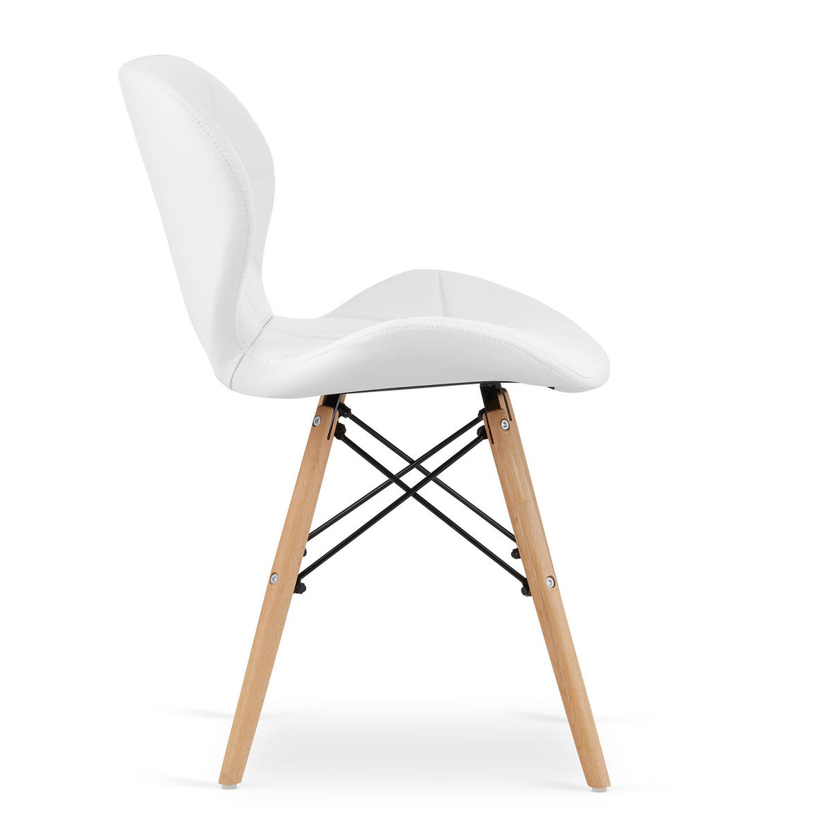 STUHL AMATRICE 1 Stück, Weiß Polsterung aus Kunstleder - Weiß, Holz/Kunststoff (48/74/53cm) - Komodee