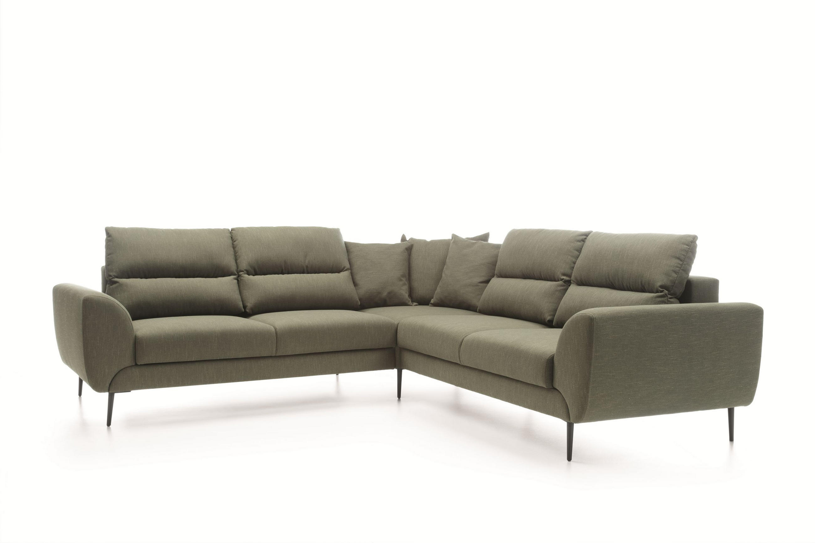 ECKSOFA SETTE Grün Velours-Stoff mit Schlaffunktion - Grün, Holz (265/265cm) - MASSENO