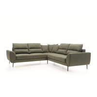 ECKSOFA SETTE Grün Velours-Stoff mit Schlaffunktion - Grün, Holz (265/265cm) - MASSENO