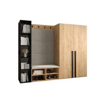 GARDEROBEN-SET 214/184/42 - Eichefarben/Creme, Holz/Kunststoff (214/184/42cm) - MÖBEL KRYSPOL