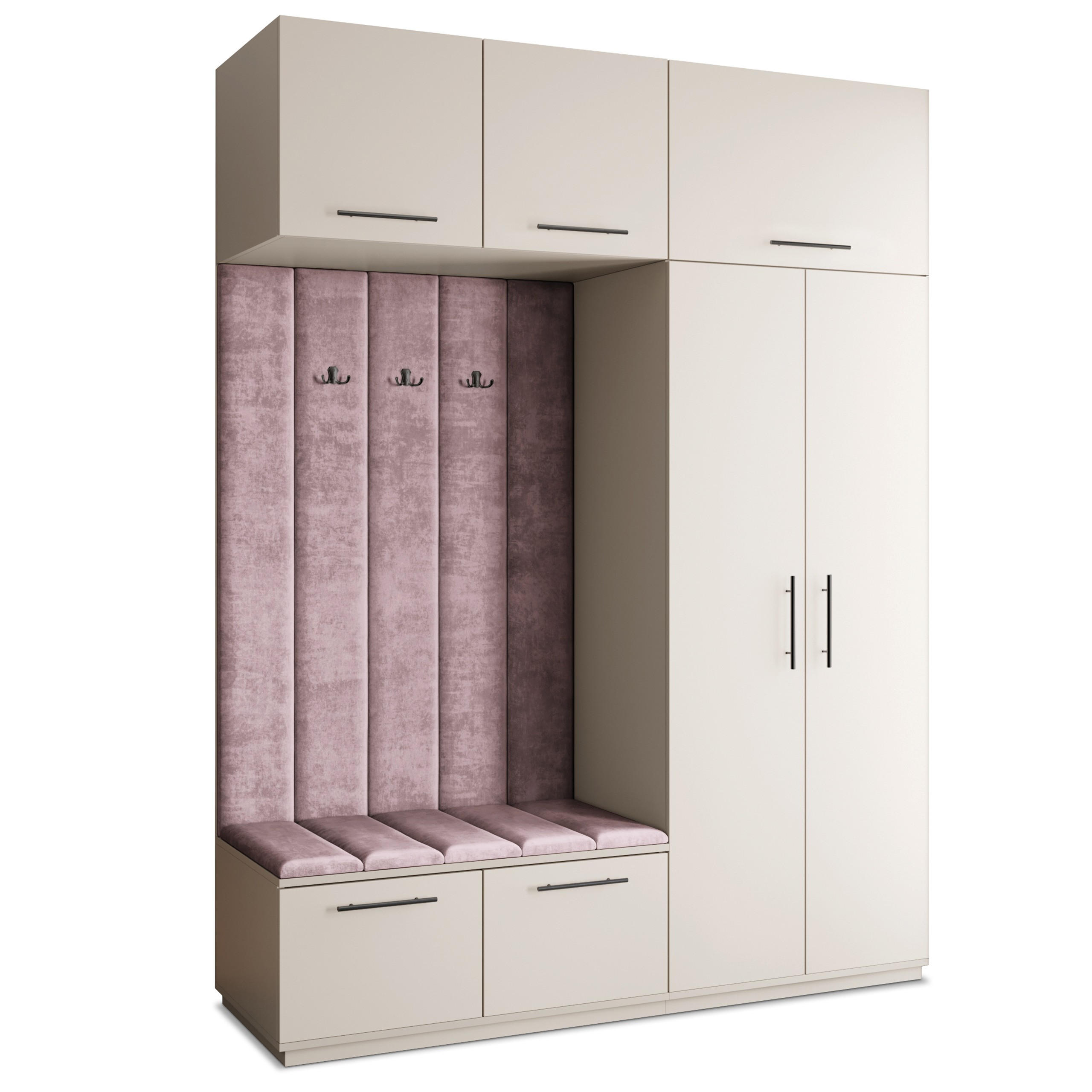 GARDEROBENSCHRANK REMA 180/240/60 cm Modern Garderobe-Set Kaschmir - Kaschmir/Lila, Holzwerkstoff (180/240/60cm) - MASSENO