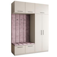 GARDEROBENSCHRANK REMA 180/240/60 cm Modern Garderobe-Set Kaschmir - Kaschmir/Lila, Holzwerkstoff (180/240/60cm) - MASSENO