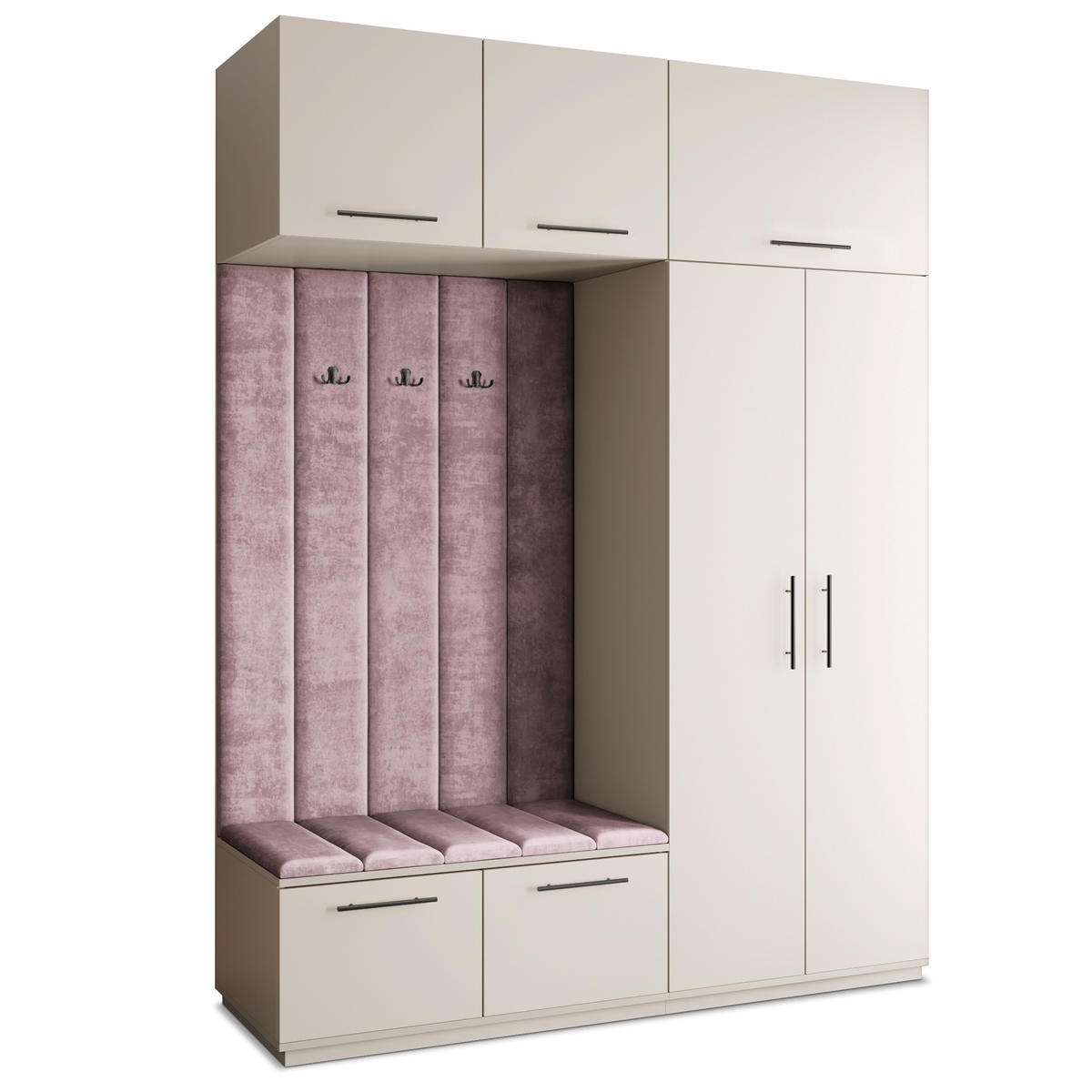 GARDEROBENSCHRANK REMA 180/240/60 cm Modern Garderobe-Set Kaschmir - Kaschmir/Lila, Holzwerkstoff (180/240/60cm) - MASSENO