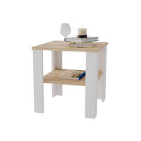 COUCHTISCH Lara53 53/47/53 - Weiß/Sonoma Eiche, Holzwerkstoff (53/53/47cm) - RAUMHIRSCH FURNITURE
