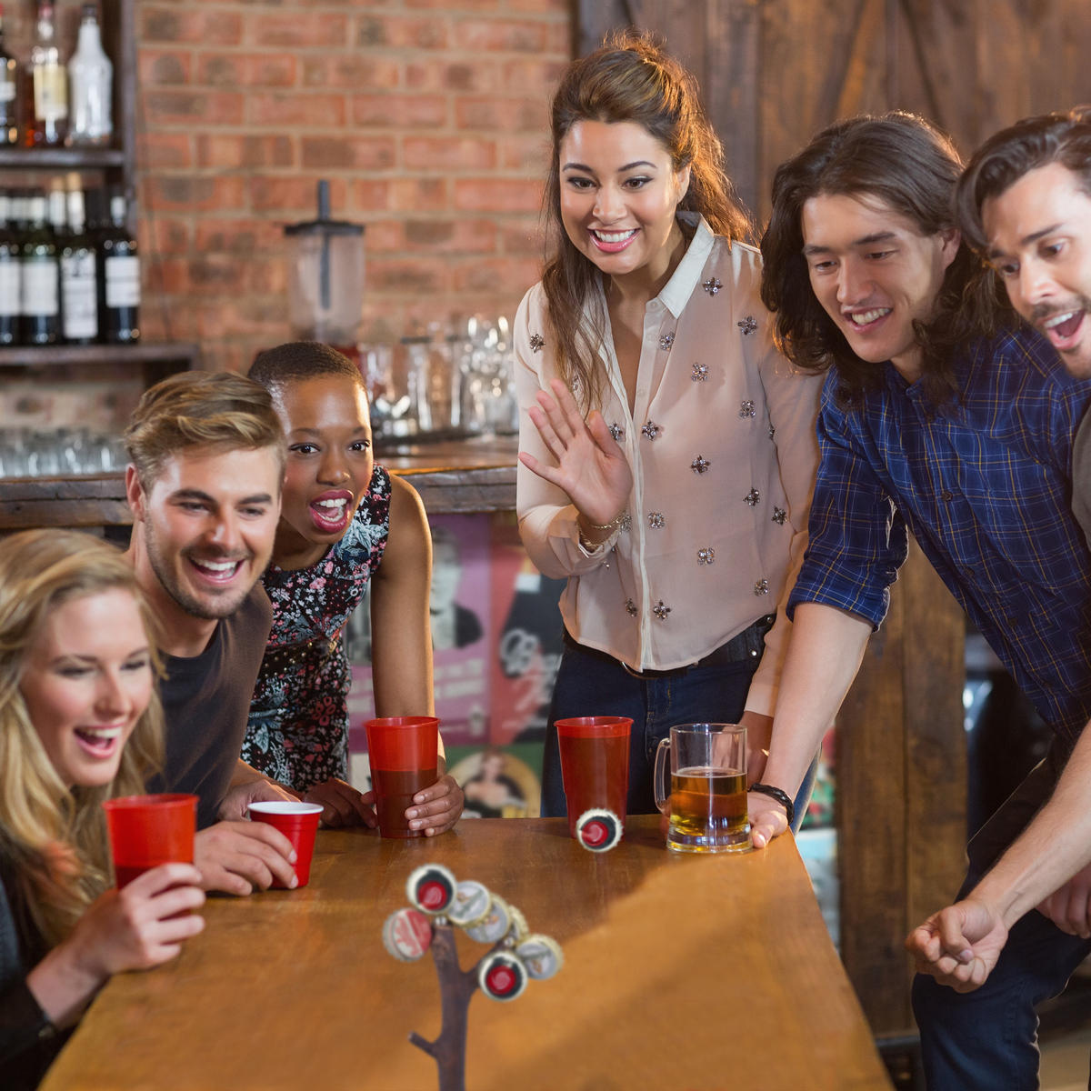 KRONKORKOVÝ strom - viacfarebná, kov/drevo (9/14/9cm) - Relaxdays