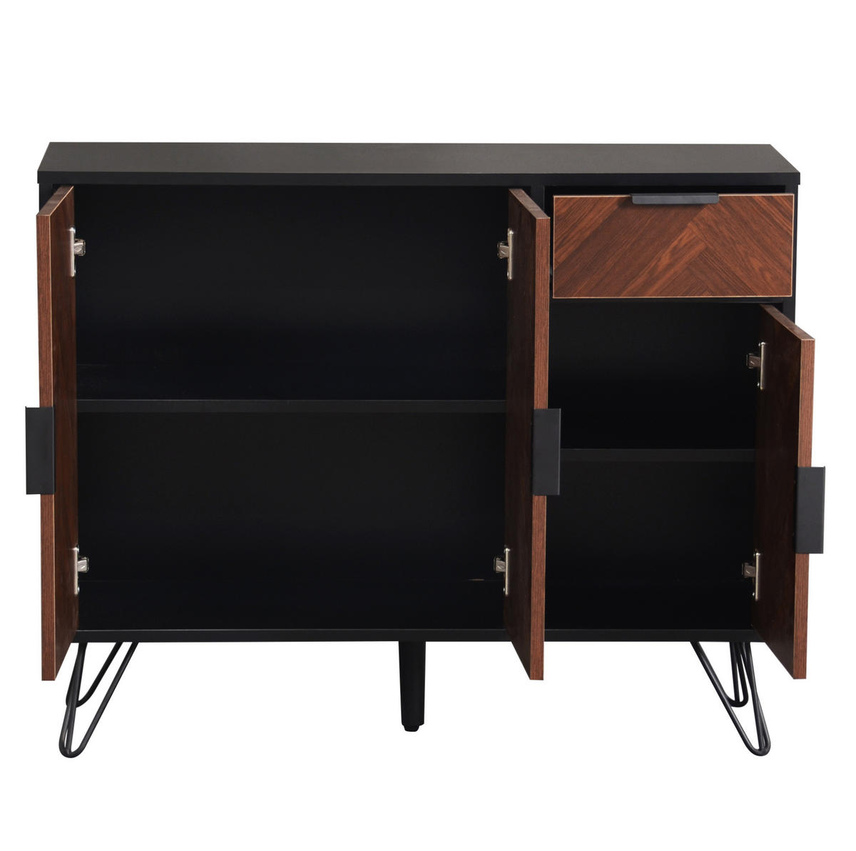 SIDEBOARD 90/30/71,5 cm schwarz holzfarben aus MDF mit Schublade - Schwarz, Holzwerkstoff (90/71.5/30cm) - OKWISH