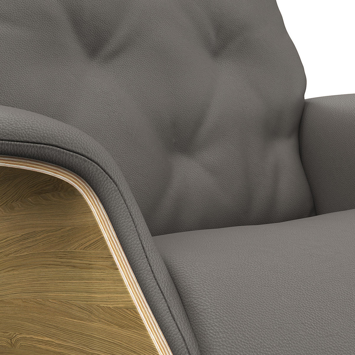 RELAXSESSEL - Echtleder - Chromfarben/Grau, Leder/Metall (83/110/83cm) - home24