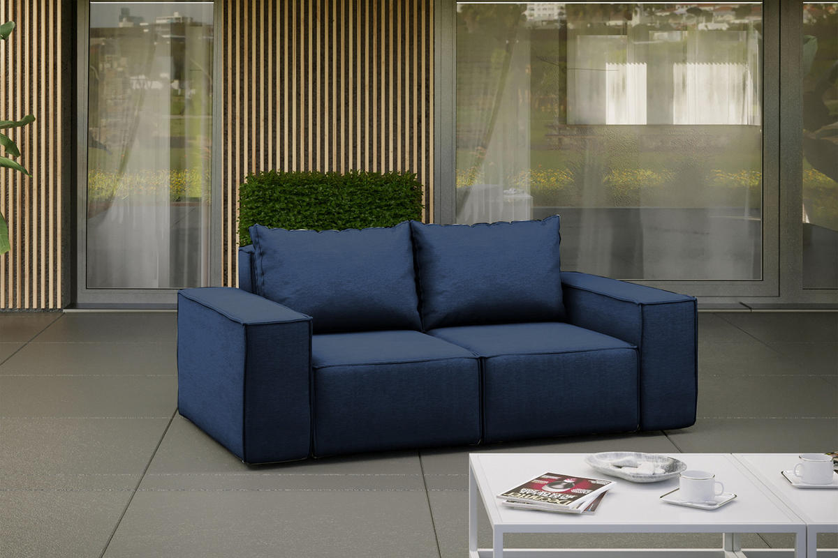 GARTENSOFA Sofa Für Den Garten SONNE Marineblau - Blau, Holz (180/73/88cm) - Kaiser Möbel