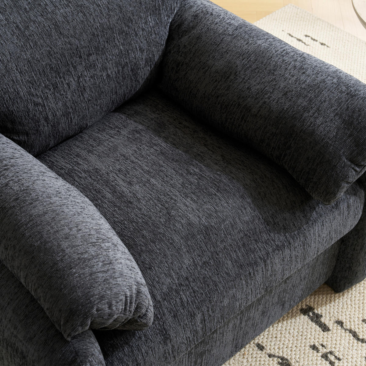 SESSEL mit Chenille-Bezug 96 x 82 x 84 cm Grau - Grau, Holzwerkstoff (82/84/96cm) - Meubliv