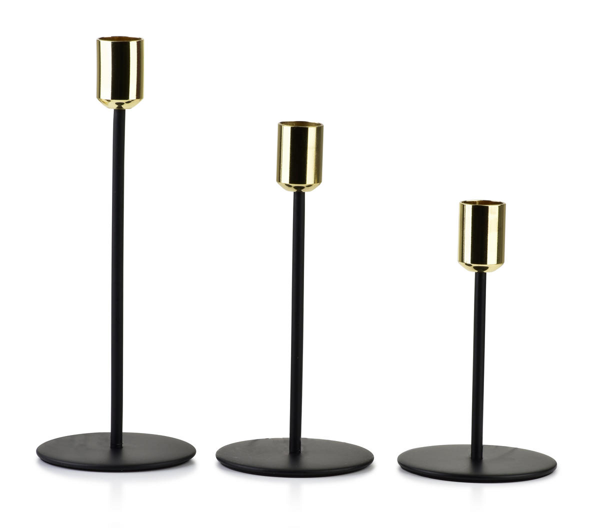 KERZENHALTER Cedric Schwarz 12/7/23 cm Metall - Schwarz, Metall (7/23/12cm) - Mondex