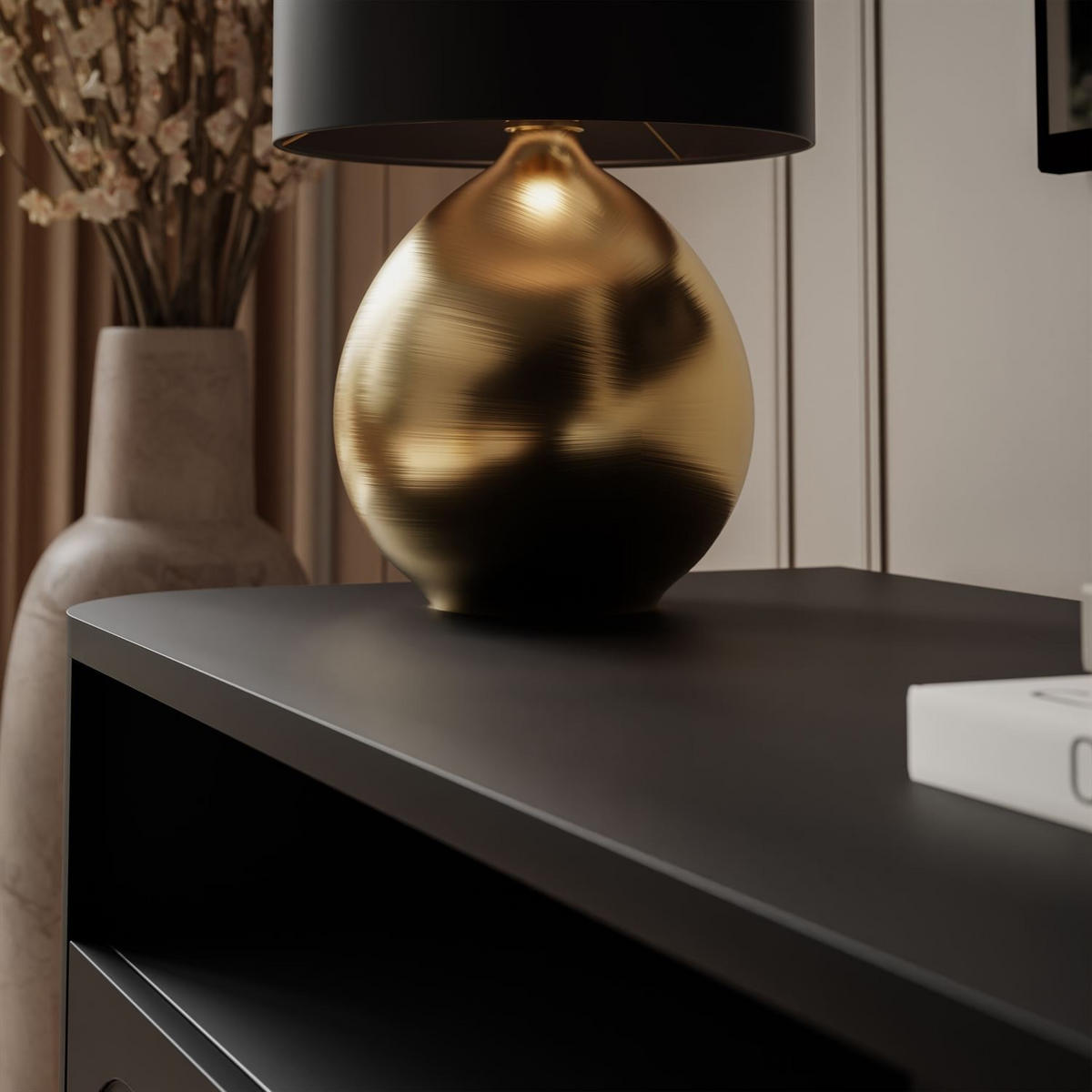 TV-SCHRANK SHADOW 2S mit Schubladen - Schwarz, Holzwerkstoff (138/53/40cm) - Lookway