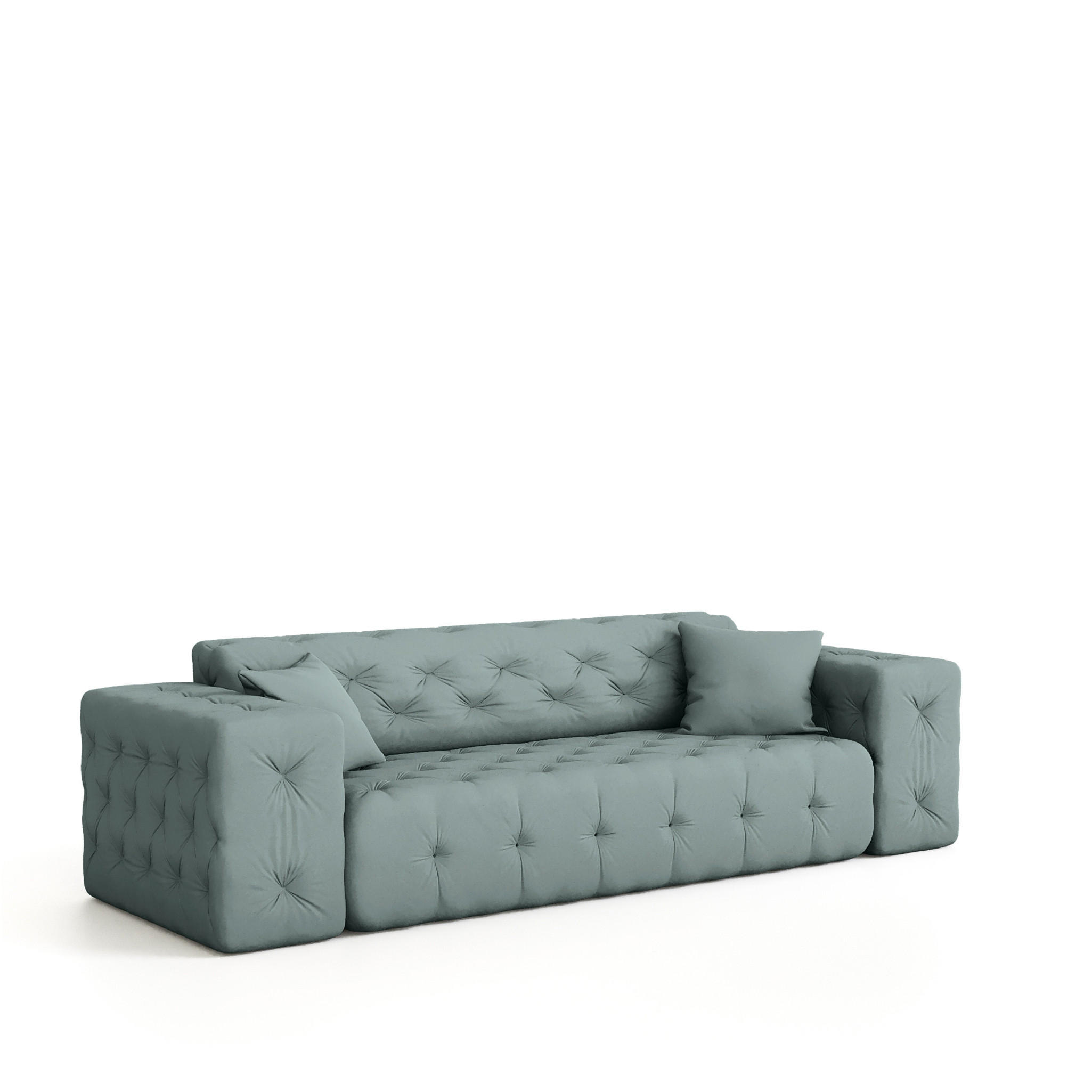 SOFA 3-sitzer Chantal - Salbeigrün, Holzwerkstoff/Textil (251/78/96cm) - Fun Möbel