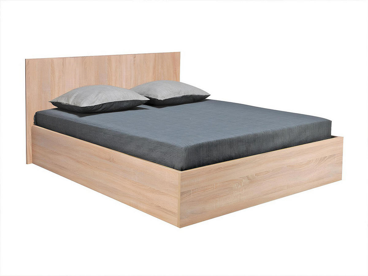 BETTKASTEN MADRID mit Lattenrost/ Bett 160x200 - Eiche gebleicht Dekor - Eichefarben, Holz/Holzwerkstoff (160/200cm) - Weber Industries