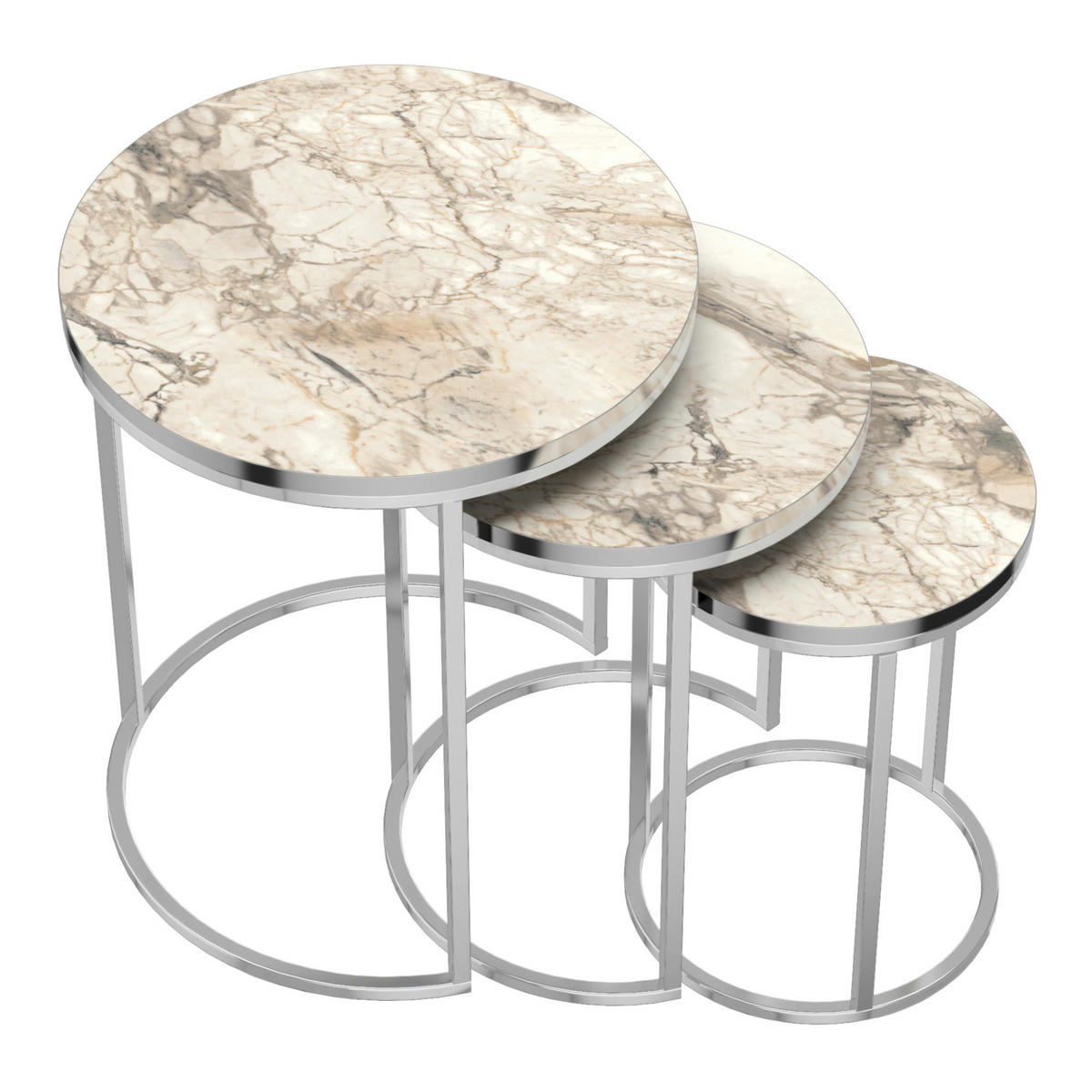 SATZTISCH Bornholm 50/50/55 - Weiß, Holzwerkstoff (50/50/55cm) - [en.casa]