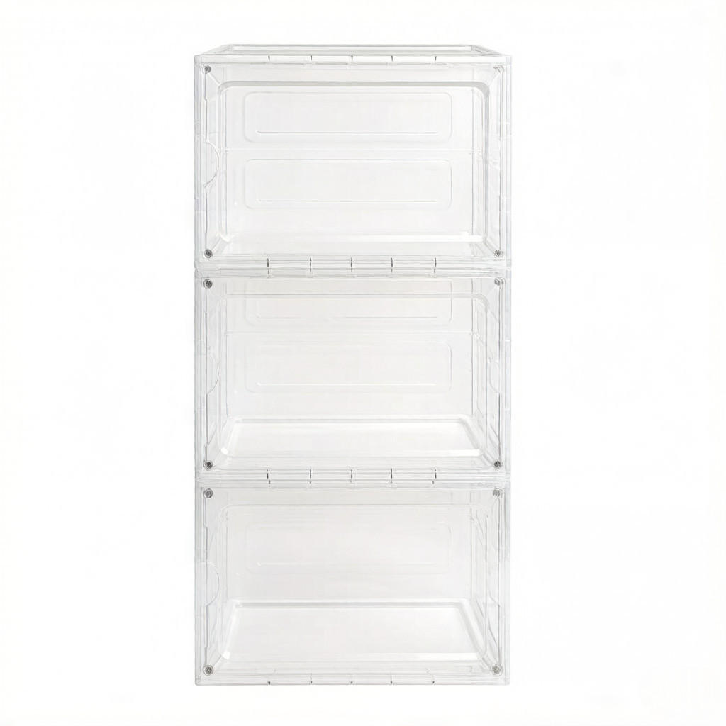AUFBEWAHRUNGSBOXEN Transparent 3er-Set 27/34/57 cm - Transparent, Kunststoff (27/57/34cm) - PANGIVO