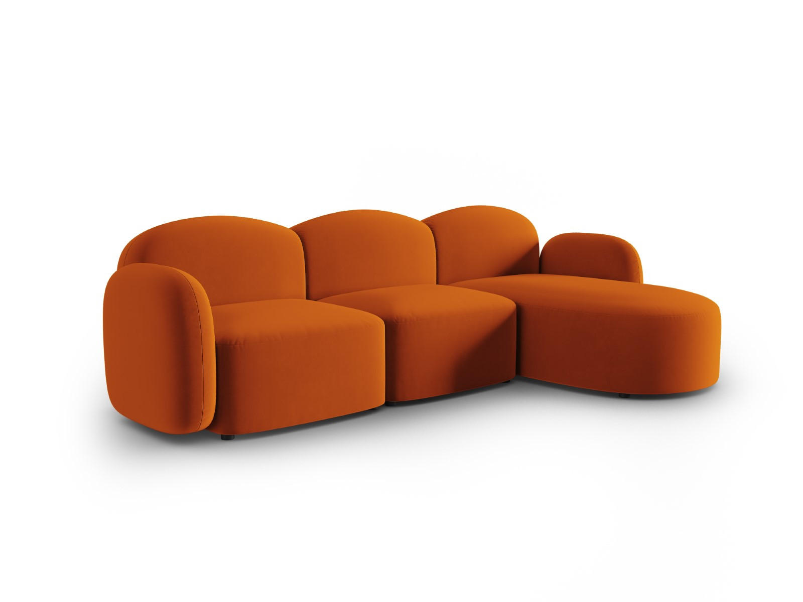 ECKSOFA rechts Blair aus Samt terrakotta 4 Sitzplätze - Terra cotta, Textil (155/272cm) - Micadoni