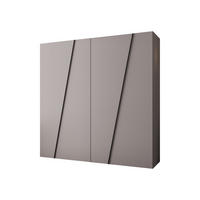 DREHTÜRENSCHRANK Zen 200 cm - Kaschmir/Schwarz, Holzwerkstoff/Kunststoff (200/202/50cm) - MIRJAN24