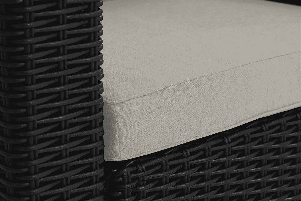 GARTENSOFA California anthrazit mit Kissen in Sand - Anthrazit, Textil (68/71.5/199cm) - Allibert
