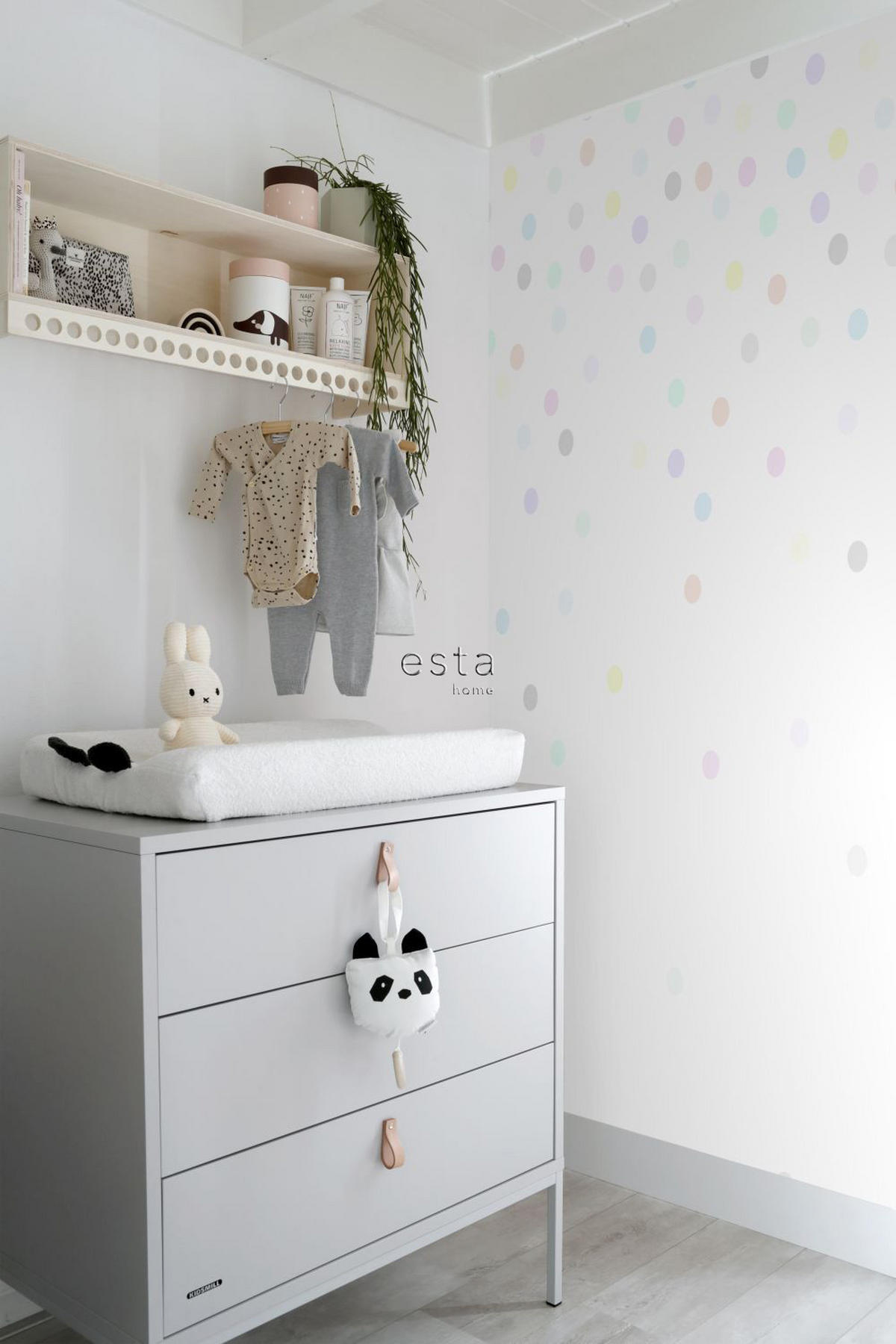 FOTOTAPETE Punktmuster 250 x 279 cm - Weiß, Papier (250/279cm) - ESTAhome