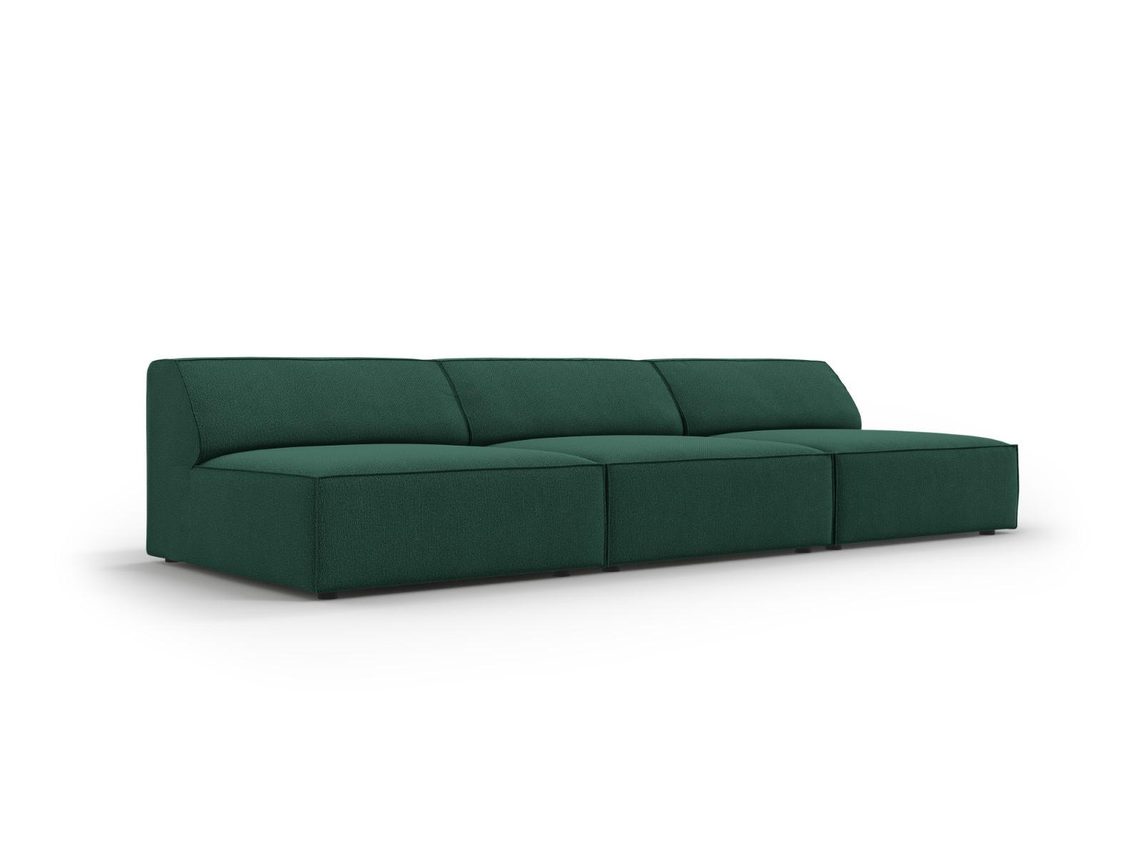 SOFA Jodie aus strukturiertem Stoff grün 3 Sitzplätze - Grün, Textil (102/70/240cm) - Micadoni