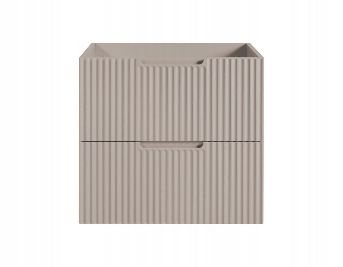 WASCHBECKUNTERSCHRANK VENA 140 cm mit Arbeitsplatte Farbe: Eichen Craft mit einem Regal Gerillte Vorderseite Kaschmir - Kaschmir/Eichefarben, Holzwerkstoff (140/58/46cm) - Rodan