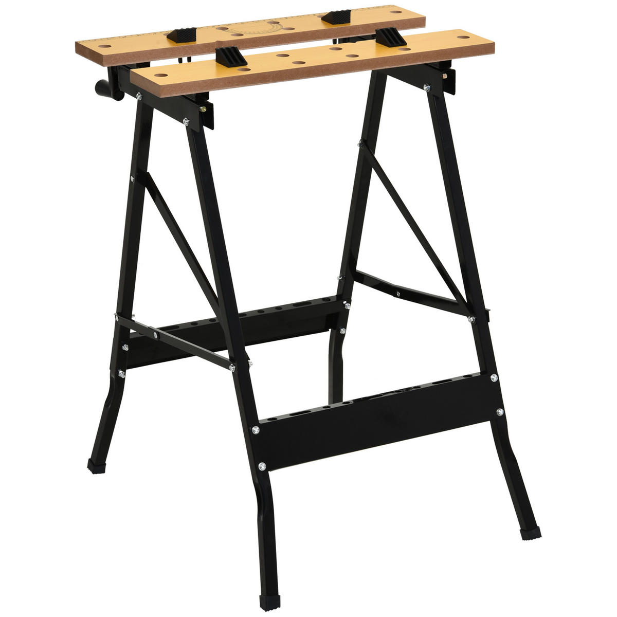 WERKBANK DE-18996 klappbar mit 4 Schraubzwingen Schwarz - Schwarz, Metall (60.5/78.5/62.5cm) - ComfortXL