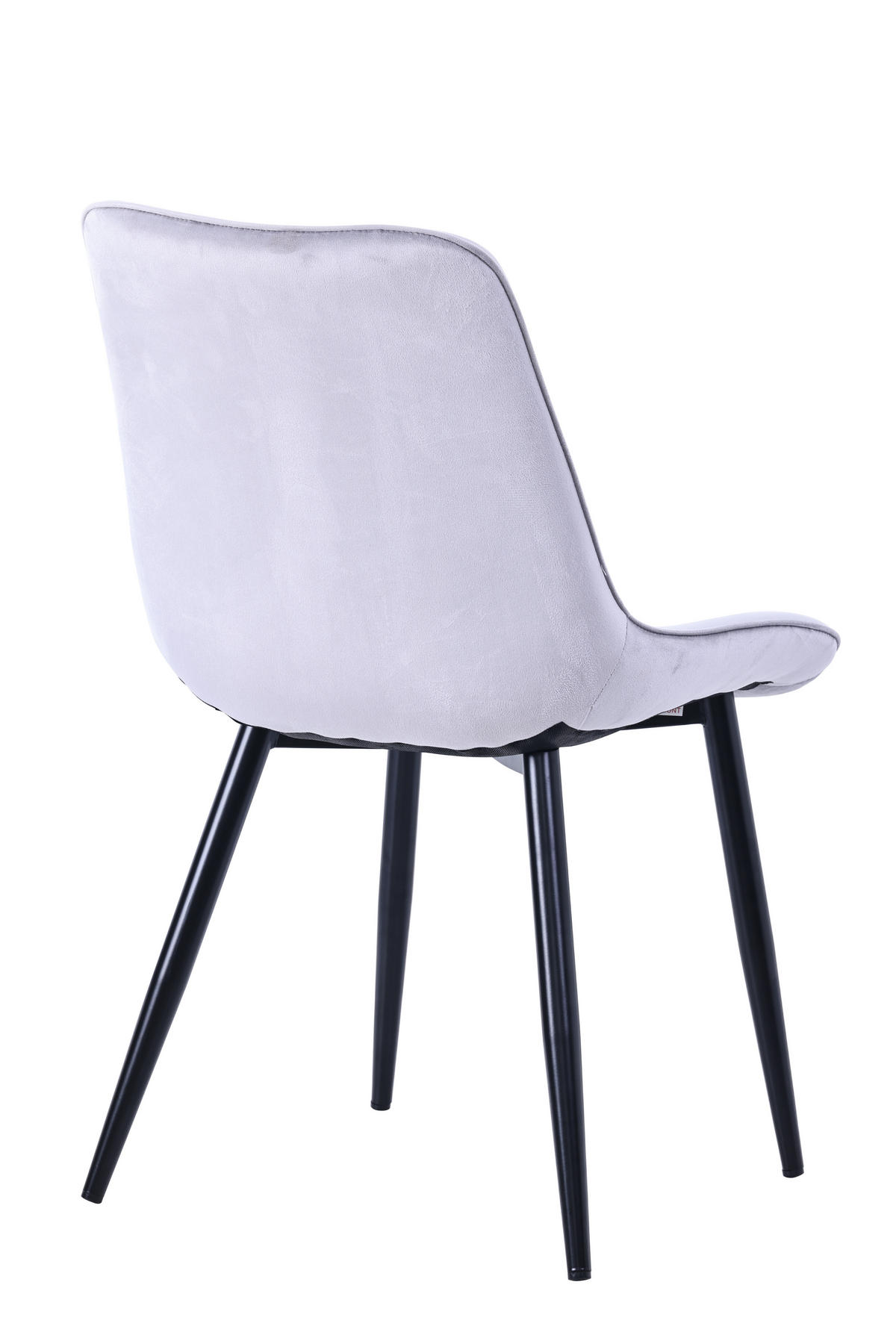 STUHL-SET 4 Stück Samt-YZ1 - Hellgrau, Textil/Metall (53/88/62.5cm) - HOMAVO
