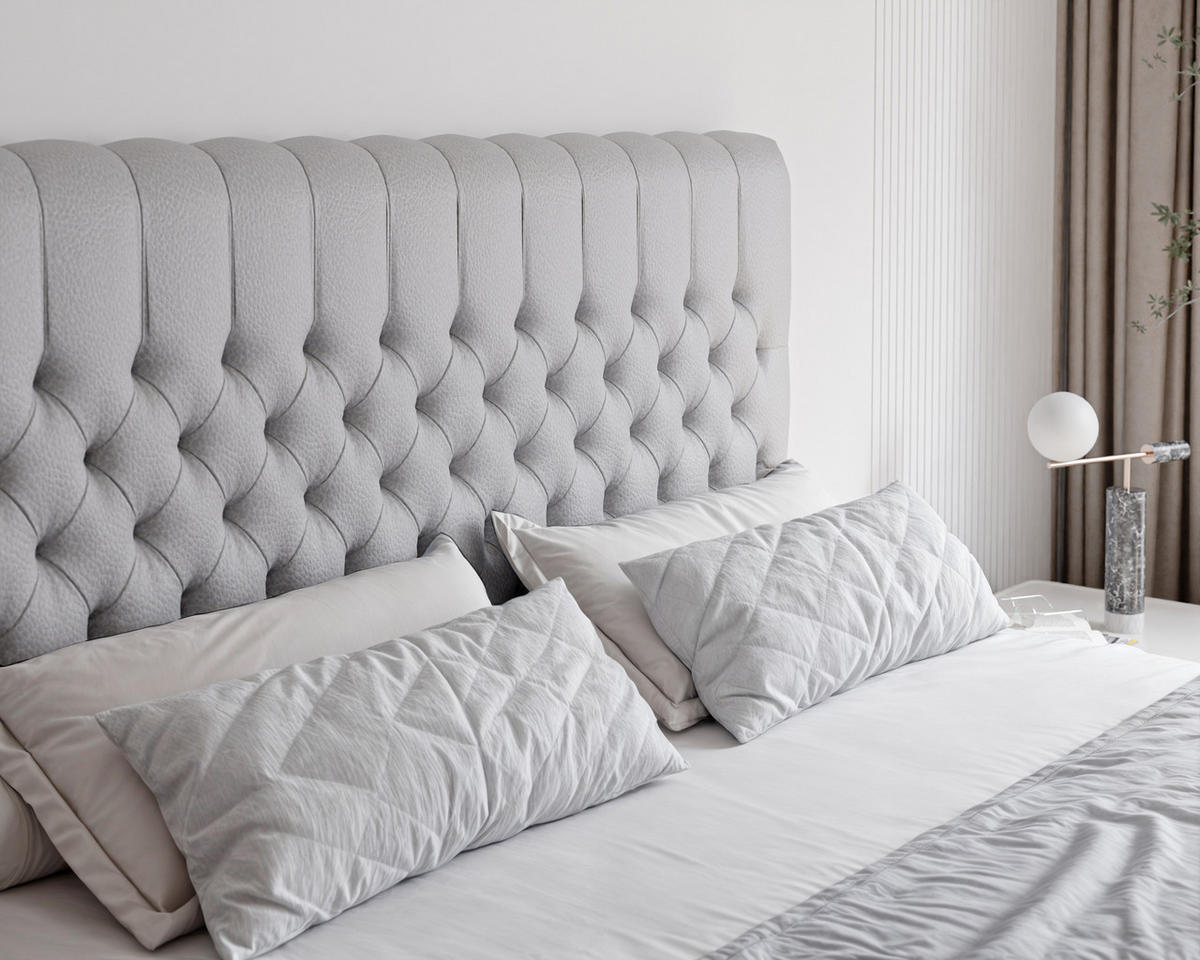 BOXBETT ALBA 140/200 cm mit Matratze und Topper, Grau - Grau, Textil (140/200cm) - Idohome