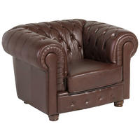 SESSEL Kalea Bezug Wischleder Buche nussbaum dunkel / braun - Braun, Leder (110/76/98cm) - 58aufmkessel