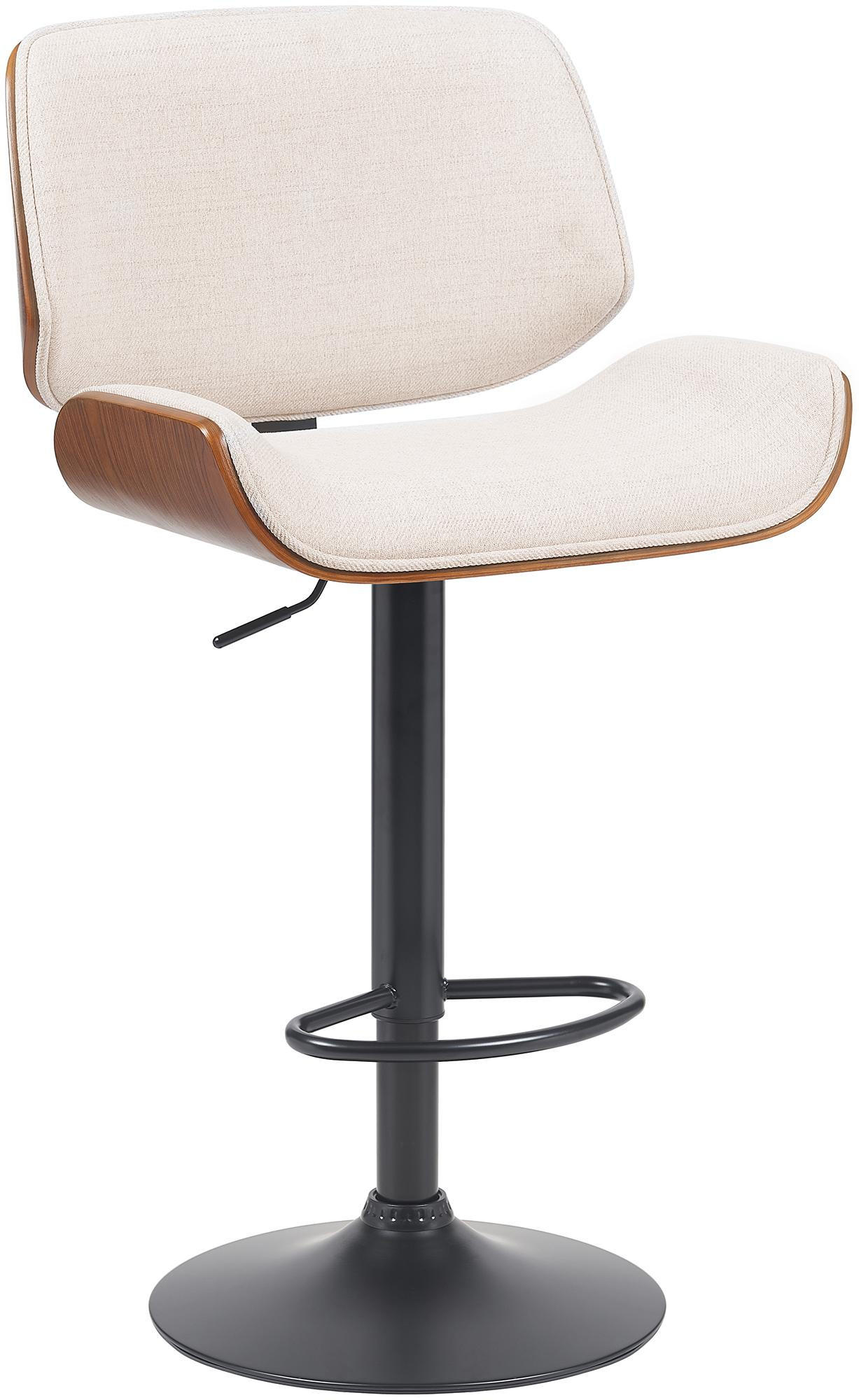 BARHOCKER Stoff Walnuss/Creme - Walnussfarben/Creme, Textil/Metall (55/93/51cm) - CLP