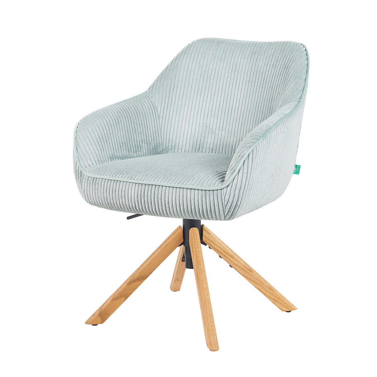 BÜROSTUHL Mika-Olea - Honigeiche/Hellblau, Eichenholz/Holz (60/83/61cm) - DUBI Möbel