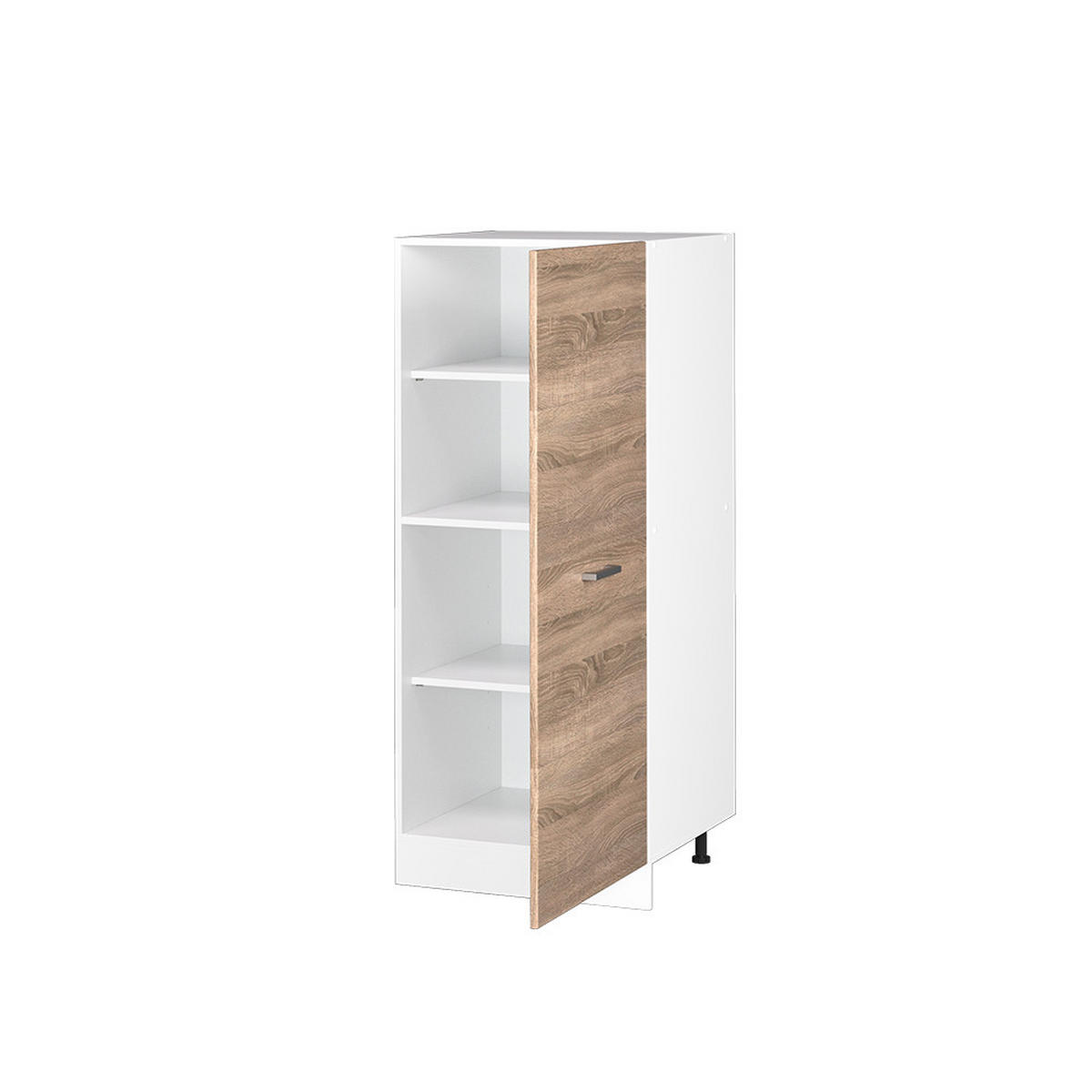 HOCHSCHRANK R-Line Sonoma 60 cm mit großer Tür - Weiß/Sonoma Eiche, Holzwerkstoff (60/143/57.2cm) - Vicco