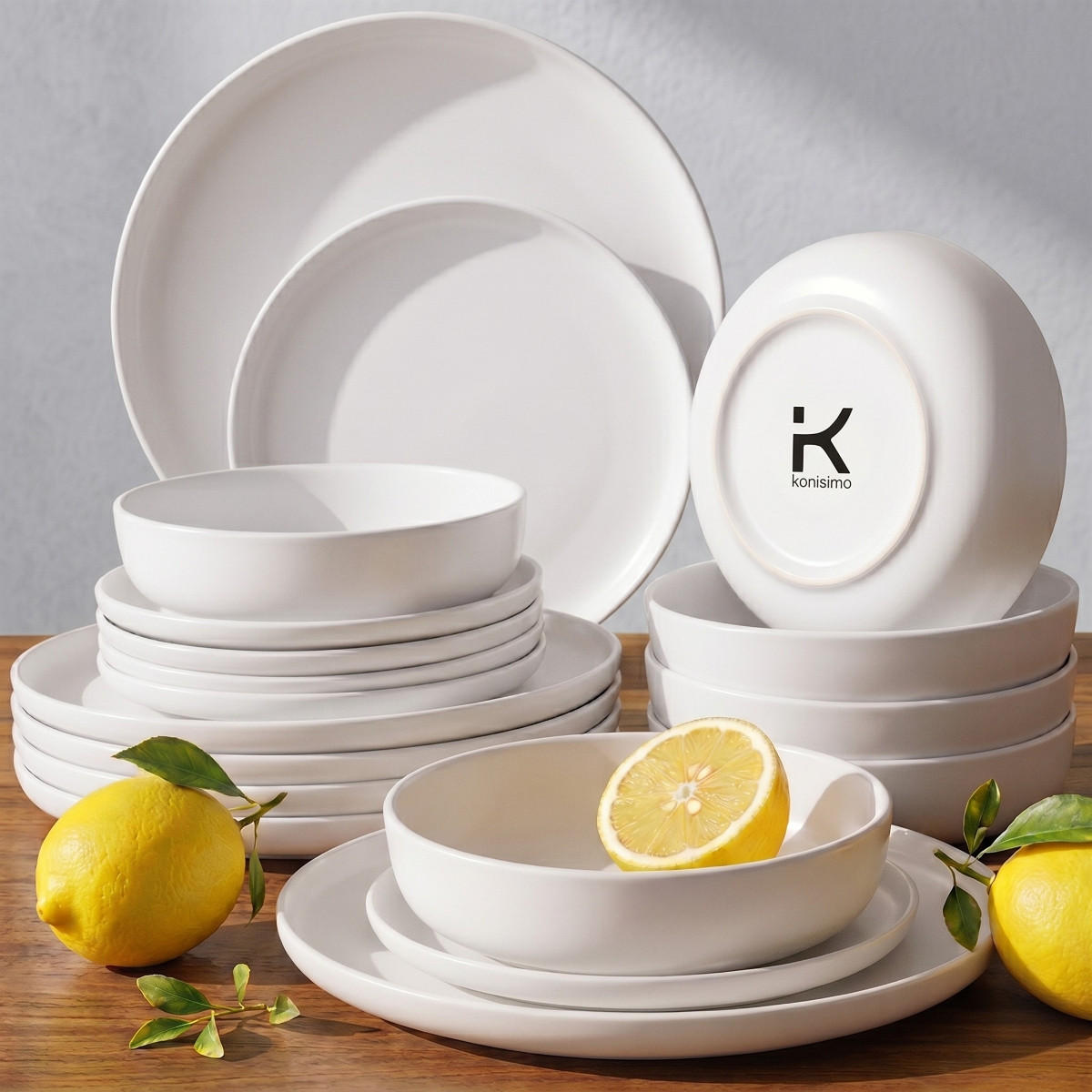 TAFELSERVICE VICTO 6 Personen 18-tlg Weiß matt - Weiß, Keramik (27/2/27cm) - KONSIMO®