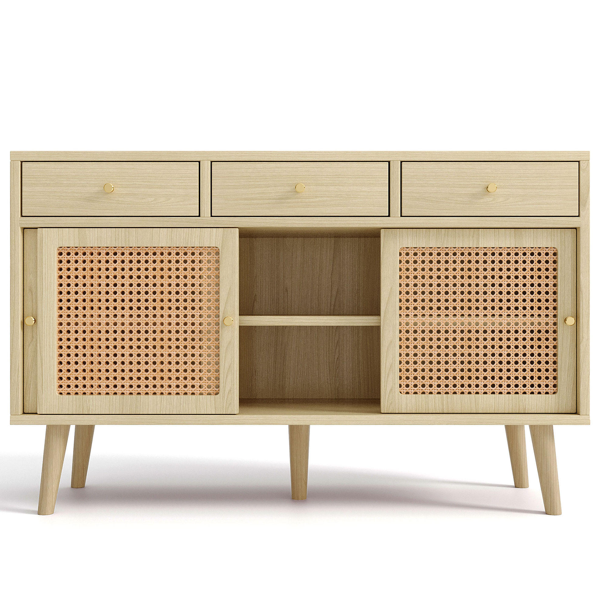 SIDEBOARD 120/40/78 cm Eiche aus MDF mit 3 Schubladen und 3 Türen - Eichefarben, Holzwerkstoff (40/78/120cm) - OKMYHOME