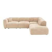 SOFA - 6 Personen - samt - beige Pogni - Beige, Textil (269/221cm) - Vente-Unique