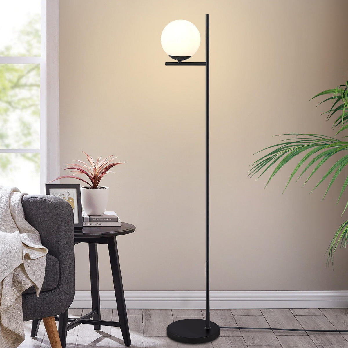 STEHLEUCHTE Dortmund 25/20/150 cm - Schwarz, Metall (32/25/166cm) - Nettlife