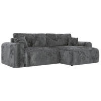 ROHOVÁ SEDAČKA NEKSON L - Šedá Manšestr - šedá/černá, textil/plast (274/152cm) - MKS