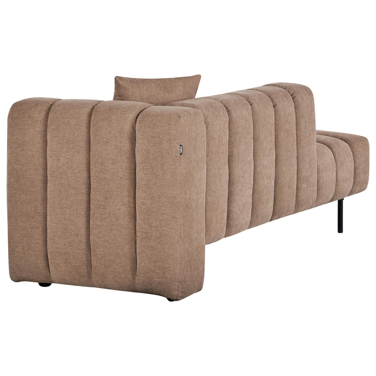 CHAISELONGUE-RECHTSSEITIGE Stoff Hellbraun Lannils - Hellbraun/Schwarz, Textil (173/73/79cm) - Beliani