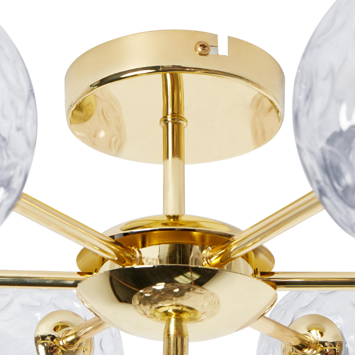 DECKENLAMPE Blau/Gold Anadyr - Blau/Goldfarben, Glas (52/52/28cm) - Beliani