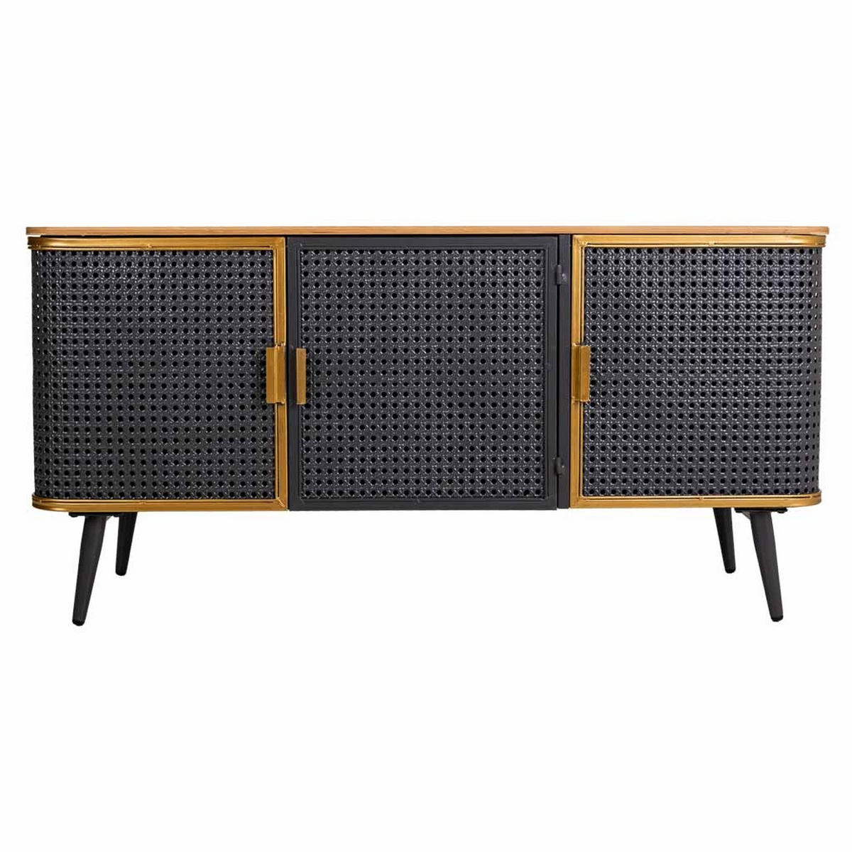 SIDEBOARD aus Metall und Holz, 3 Türen, 118x38x58 cm - Multicolor, Naturmaterialien (118/59/38cm) - Wanderlust