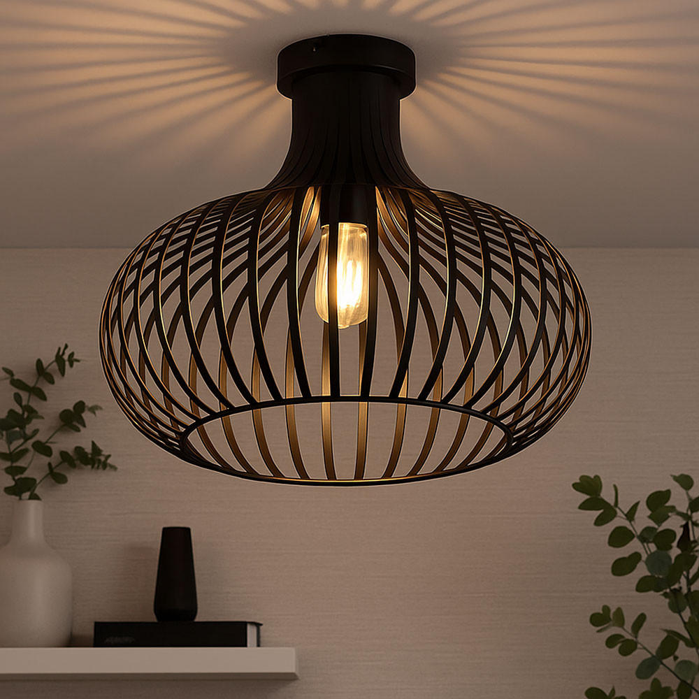 LED DECKENLEUCHTE Metall Rostoptik Braun - Braun, Metall (40/40/35cm) - Nowa