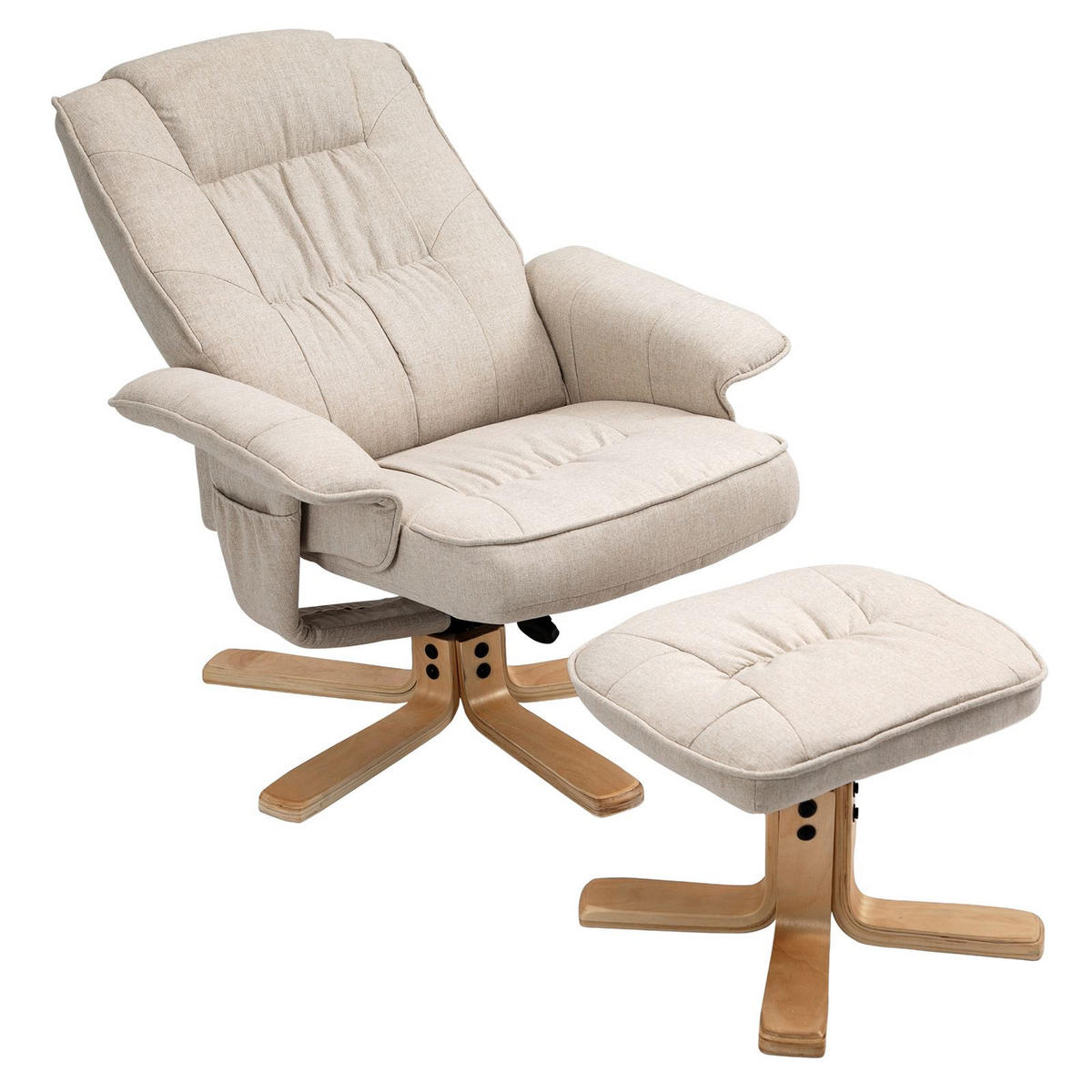 RELAXSESSELSET CHARLY - Beige, Textil (76/87/61cm) - IDIMEX