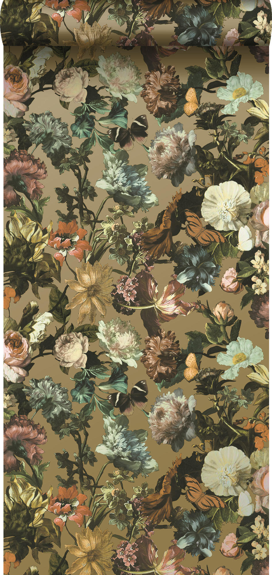 TAPETE Blumen 53 cm x 10.05 m - Goldfarben, Papier (53/1000cm) - ESTAhome