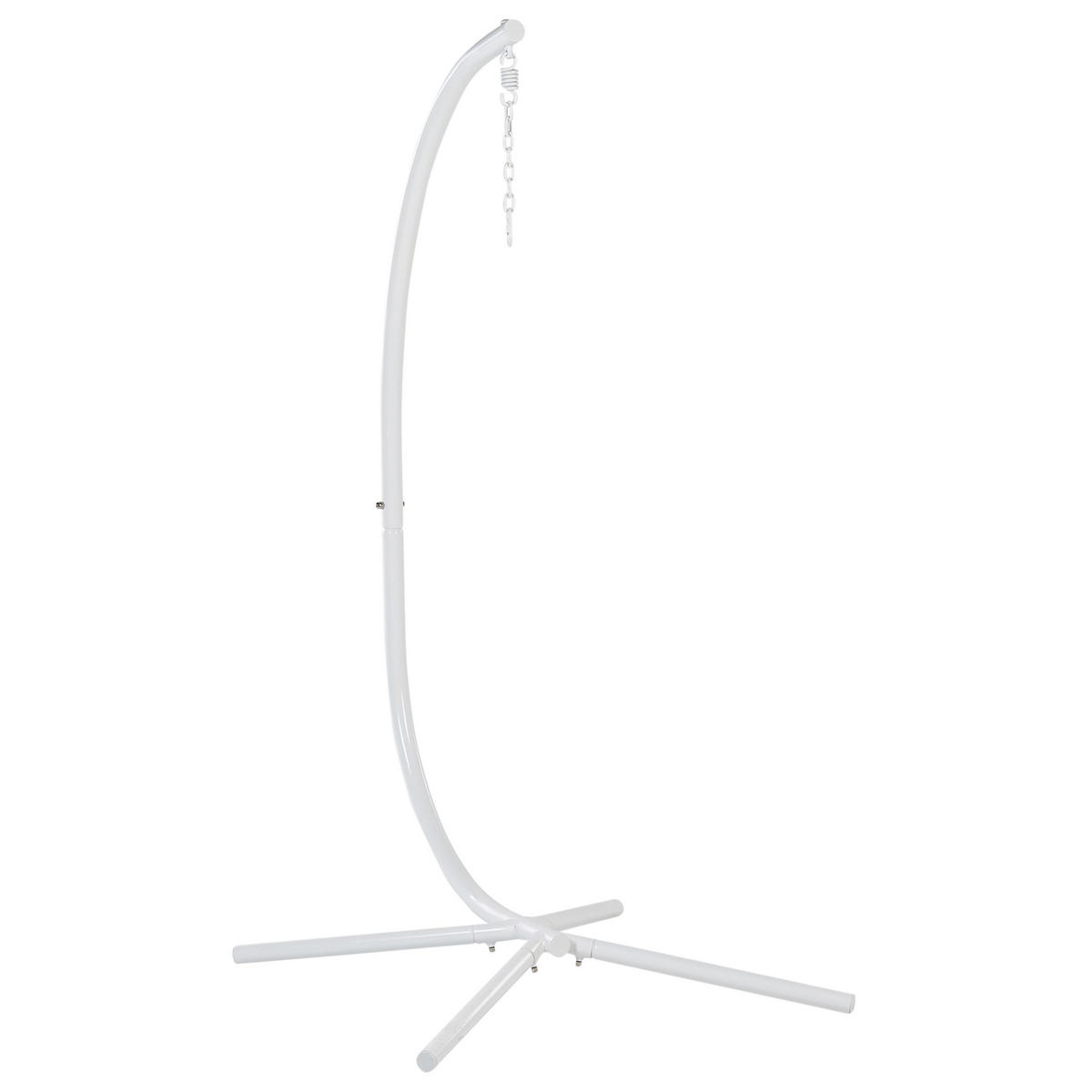 HÄNGESESSEL mit Gestell Flechtseil weiß 98/100 cm Arco - Weiß, Textil (100/197/98cm) - Beliani