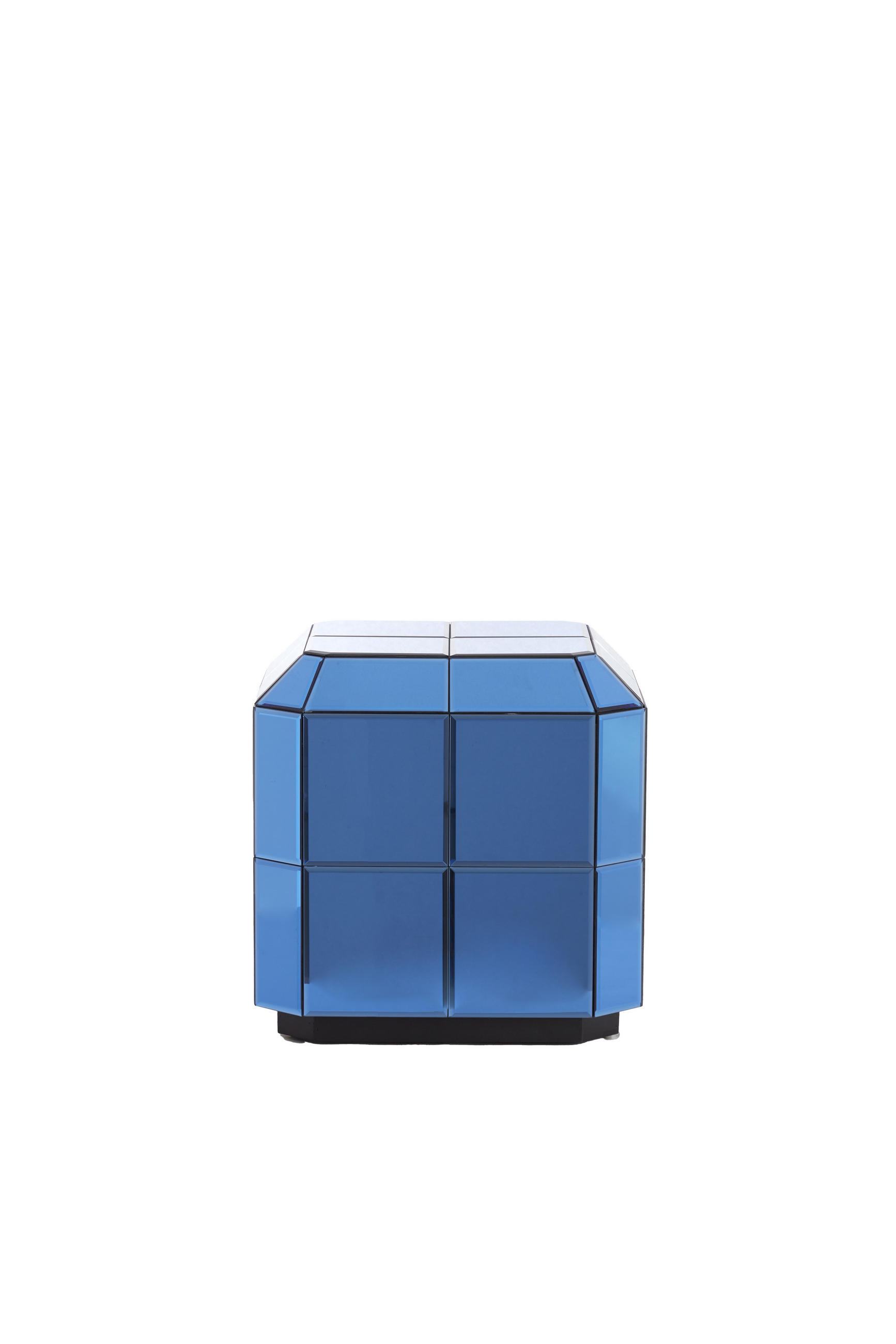 BLUMENSÄULE Luciano Blau 40/40/40 cm - Blau, Glas (40/40/40cm) - Light & Living